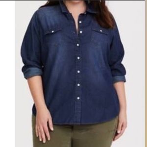 Torrid Denim Shirt Size 00 or 10